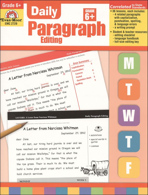 Daily Paragraph Editing Grade 6 Evan Moor 9781557999603