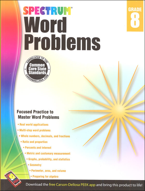 Spectrum word problems grade 8 spectrum 9781624427343