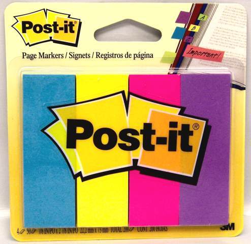 Post-It Page Markers 1" x 3" Ultra Colors