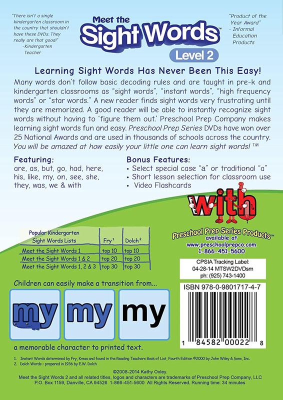 Meet The Sight Words Level 2 Dvd 