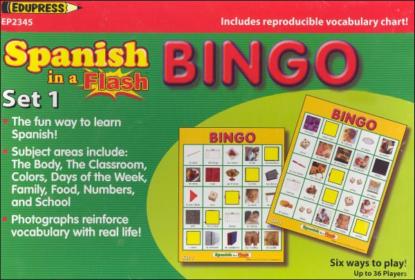 Spanish in a Flash Bingo Set 1