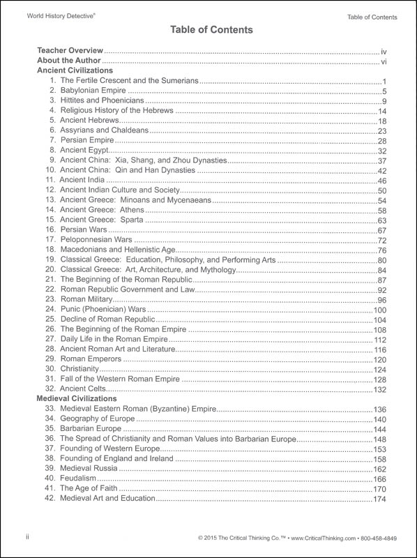 World History Detective Book 1 Critical Thinking Company 9781601441447