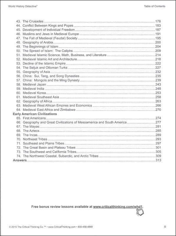 World History Detective Book 1 Critical Thinking Company 9781601441447