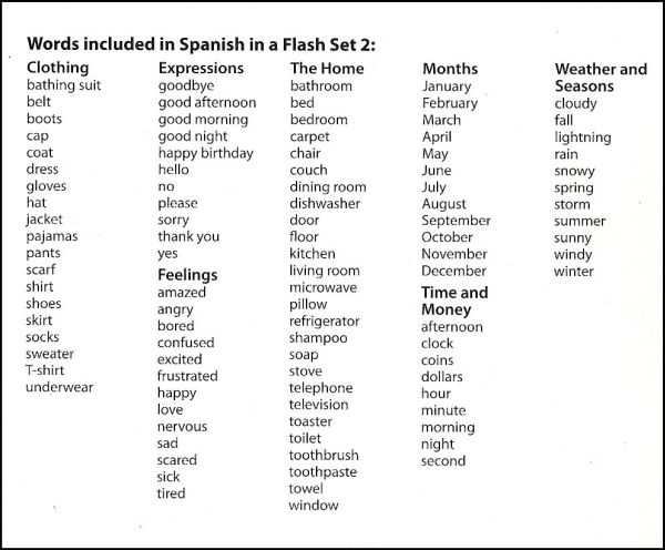Spanish in a Flash Set 2 | Edupress