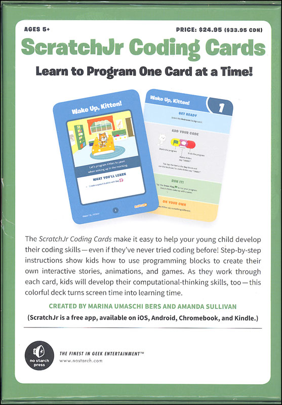 Scratch Jr Coding Cards Creative Coding Activities No Starch Press