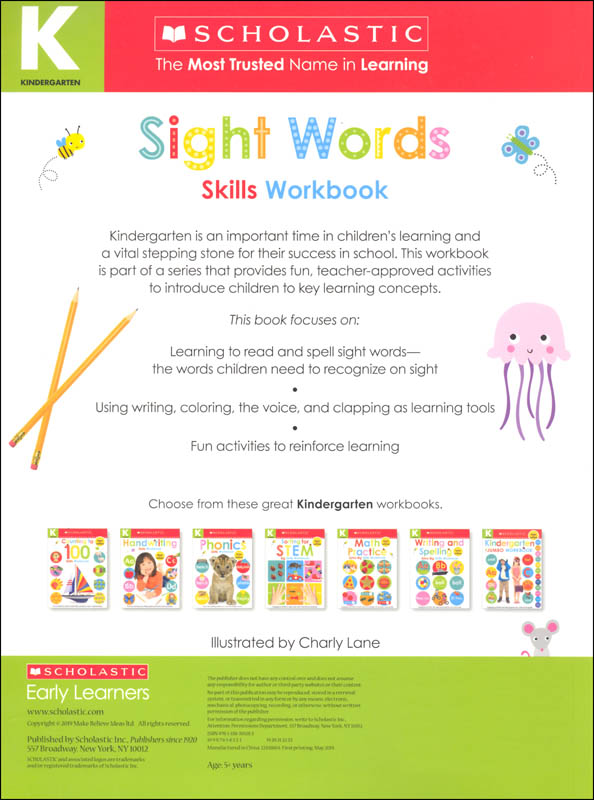 Kindergarten Skills Workbook: Sight Words | Scholastic | 9781338305012