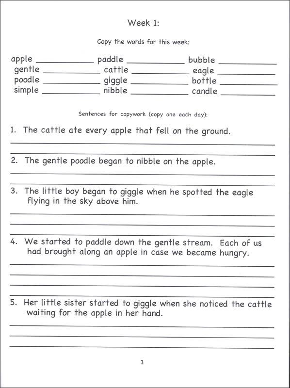 Learning to Spell Through Copywork, Book C Spelling Challenges