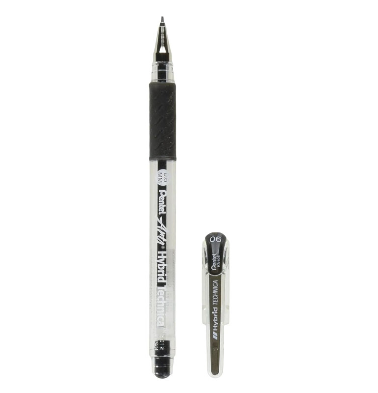Pentel Hybrid Technica Pigment Ink Pen - Black (0.6mm)