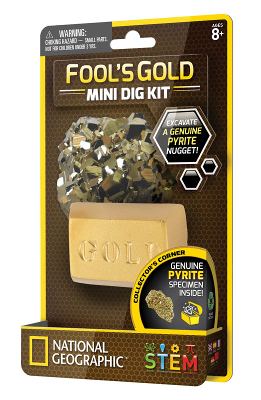Fools Gold Dig Kit National Geographic 12 Bricks Pyrite Specimens Party Activity 