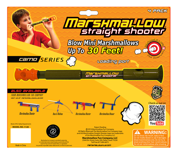 Marshmallow Camo Four Pack Straight Shooter Marshmallow Fun Company