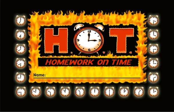 H.O.T. (Homework on Time) Incentive Punch Card