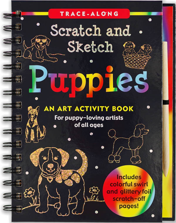 Puppies TraceAlong Scratch and Sketch Activity Book Peter Pauper
