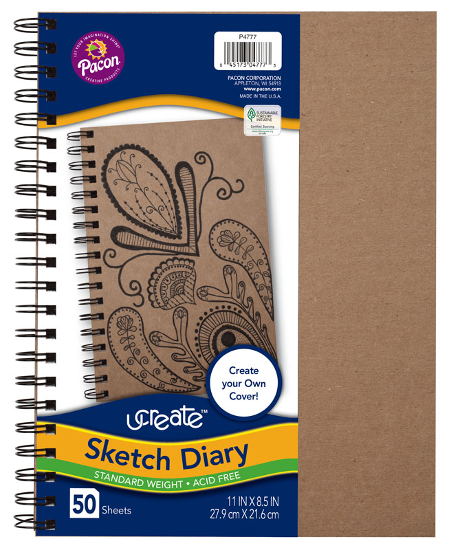 Art1st Create Your Own Sketch Diary Natural Cover (11" X 8 1/2") | UCreate