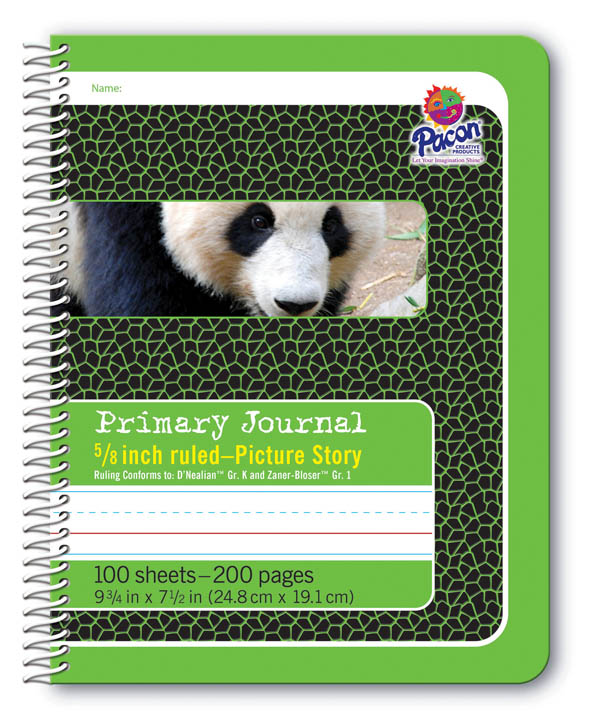 Pacon Spiral Composition Book - 5/8" Picture Story Ruled (Green)