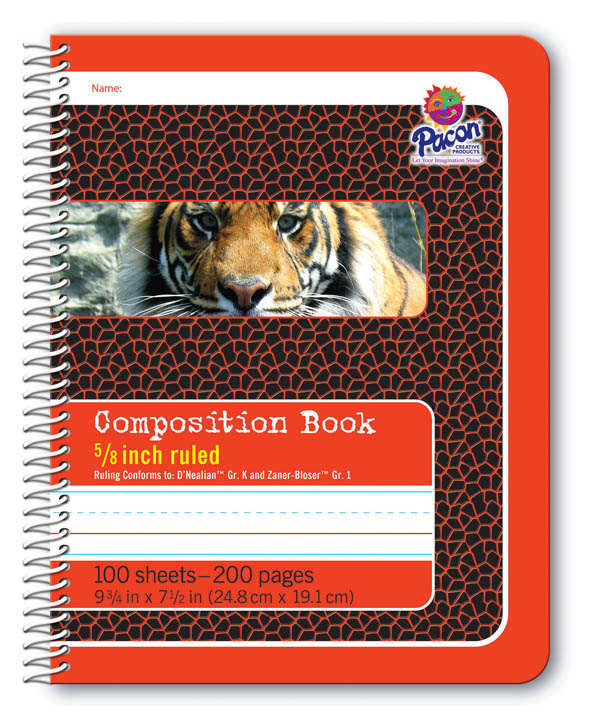 Pacon Spiral Composition Book - 5/8" Ruled (Red)