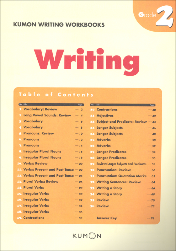 Kumon Writing Workbook Grade 2 | Kumon Publishers | 9781935800583