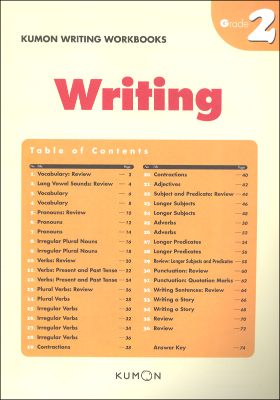 Kumon Writing Workbook Grade 2 Kumon Publishers 9781935800583