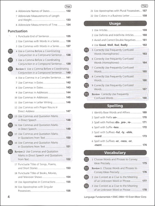 Language Fundamentals Grade 4 - Revised Edition | Evan-Moor | 9781629382203