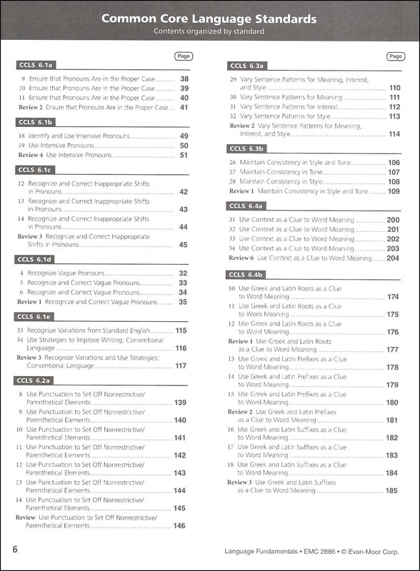 Language Fundamentals Grade 6 - Revised Edition | Evan-Moor | 9781629382227