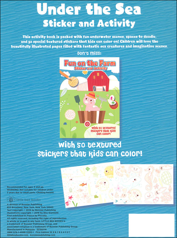 Under the Sea Sticker and Activity Little Bee Books 9781499802931
