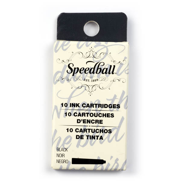 Speedball Calligraphy Fountain Pen Ink Cartridges Set Black (10 pack