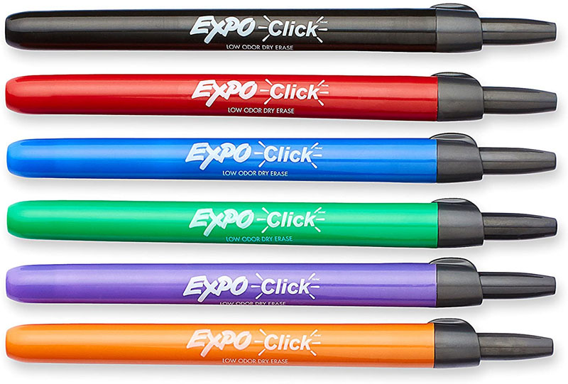 Expo Click Fine Tip Dry Erase Markers Assorted 6 Colors Expo
