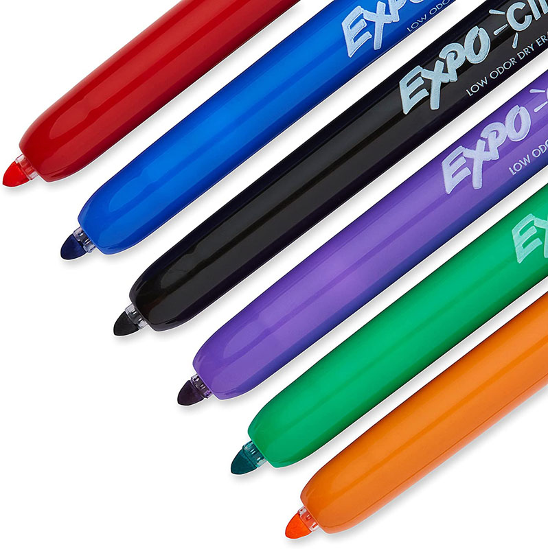 Expo Click Fine Tip Dry Erase Markers - Assorted 6 Colors | Expo