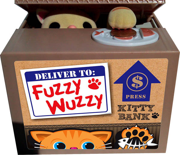 Fuzzy Wuzzy Motorized Kitty Bank