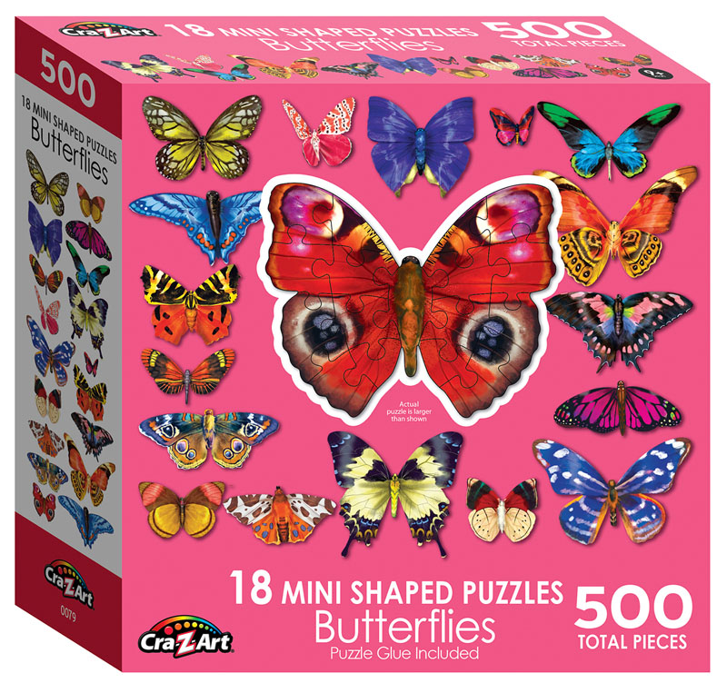 Mini Shaped Butterflies III Puzzle (500 Pieces)