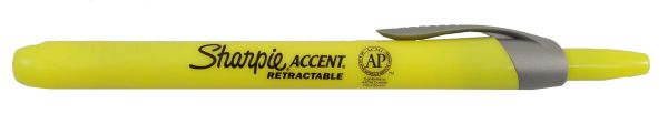 Sharpie Accent Retractable Highlighter With Smear Guard - Fluorescent Yellow