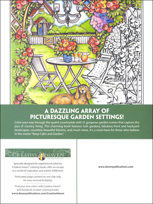 Download Country Gardens Coloring Book (Creative Haven) | Dover Publications | 9780486840451