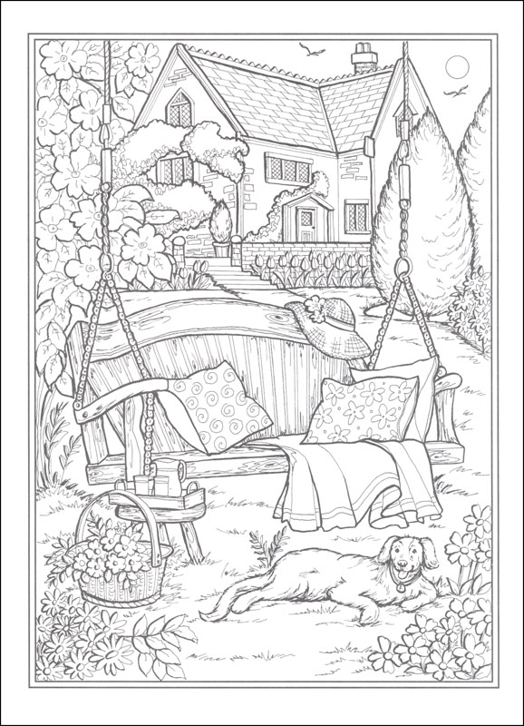 Country Gardens Coloring Book (Creative Haven) Dover Publications