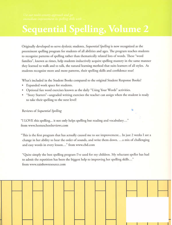 Sequential Spelling Level 2 Student Revised