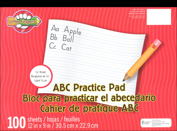 Little Fingers ABC Practice Tablet - 12" x 9" (100 sheets)