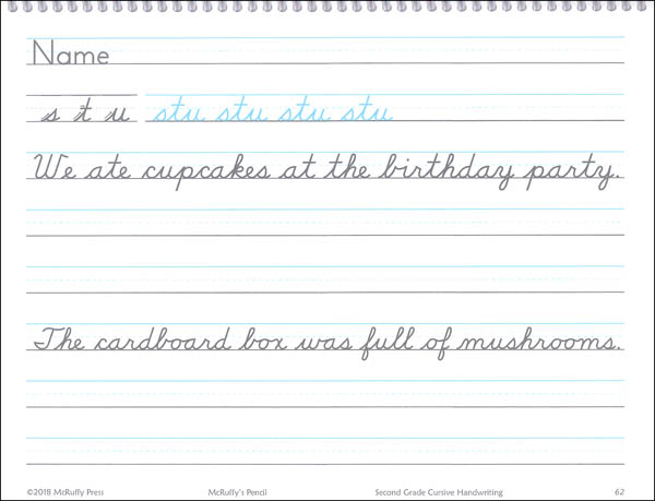 Pencil Second Grade Cursive Handwriting Book | McRuffy Press ...