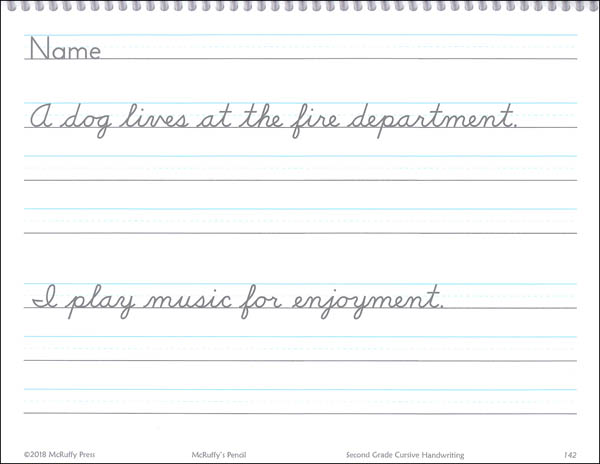 Pencil Second Grade Cursive Handwriting Book | McRuffy Press ...