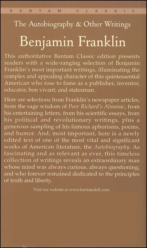 summary autobiography of benjamin franklin
