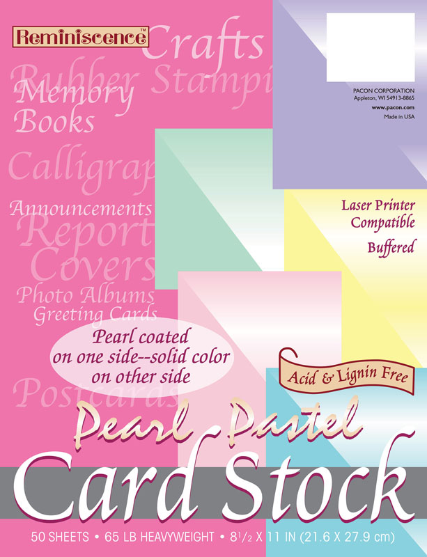 Pearl Pastel Cardstock 8½" x 11"  (50 Sheets, Assorted Colors)