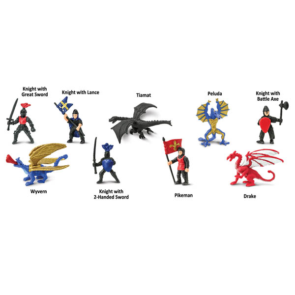 knights and dragons play figures