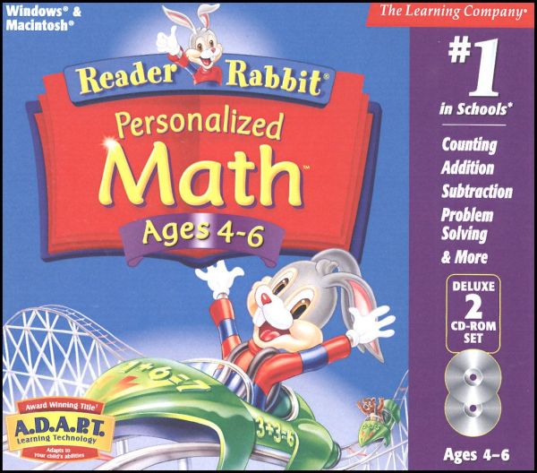 Reader Rabbit Personalized Math Ages 4-6 CD-ROMS