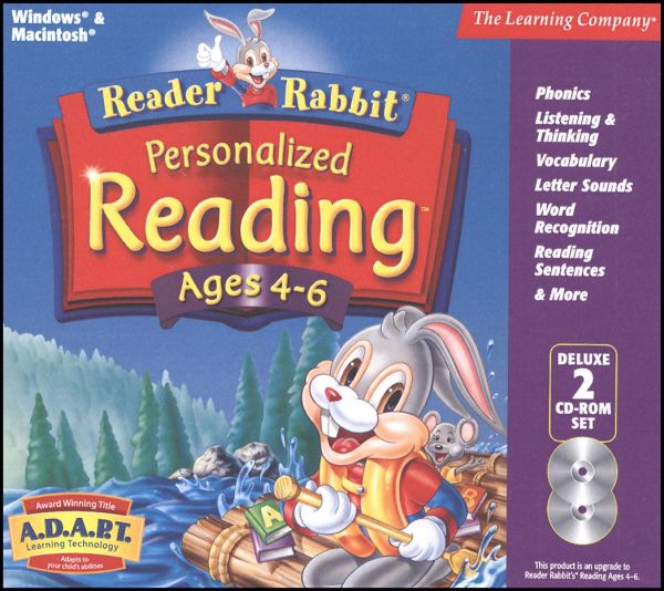 Reader Rabbit Personalized Reading Ages 4-6 CD-ROMS