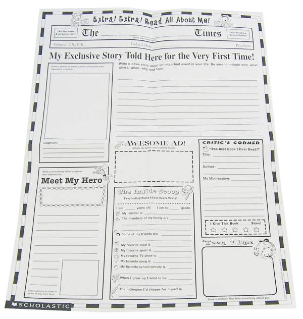 Extra! Extra! Read All About Me! Graphic Organizer Poster