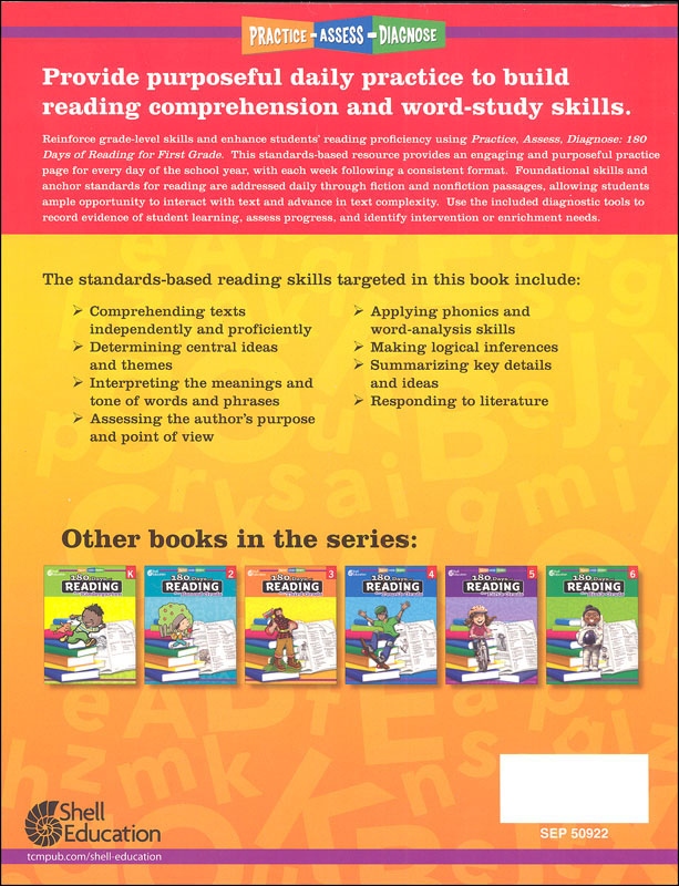 180 Days of Reading Grade 1 | Shell Education | 9781425809225