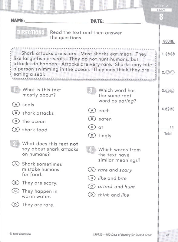 180 Days of Reading Grade 2 | Shell Education | 9781425809232