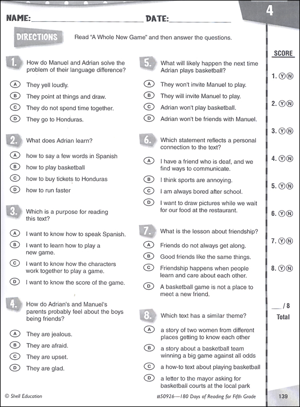 Reading 180 Worksheet