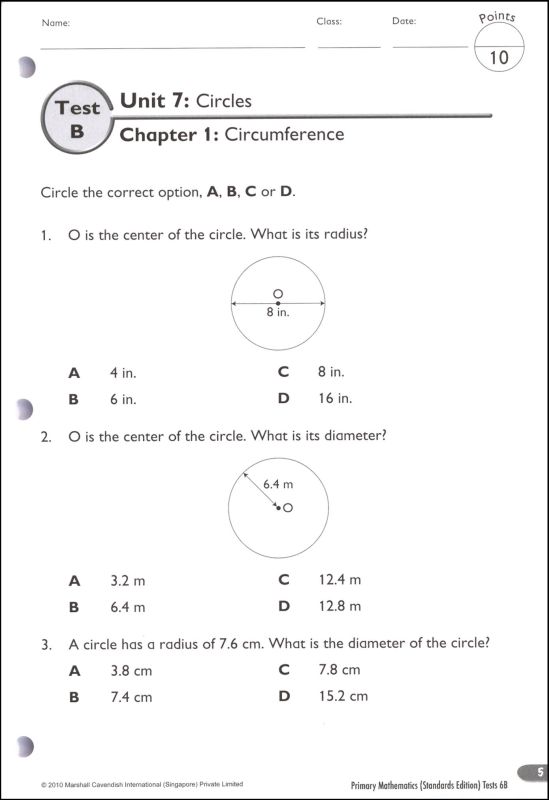 Primary Mathematics Tests 6B Standards Edition | Marshall Cavendish ...