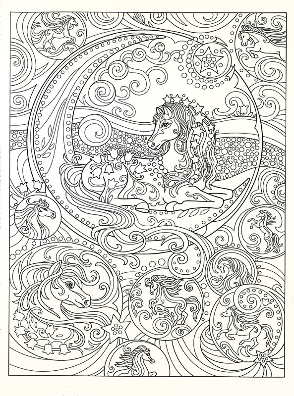 Dream Horses Coloring Book (Creative Haven) Dover Publications