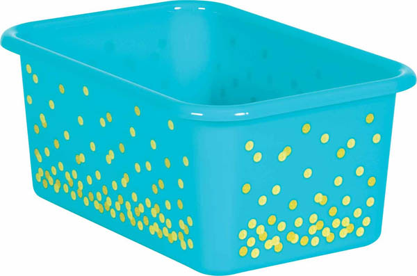 teal plastic storage bins