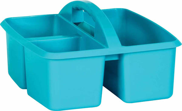 teal plastic storage bins