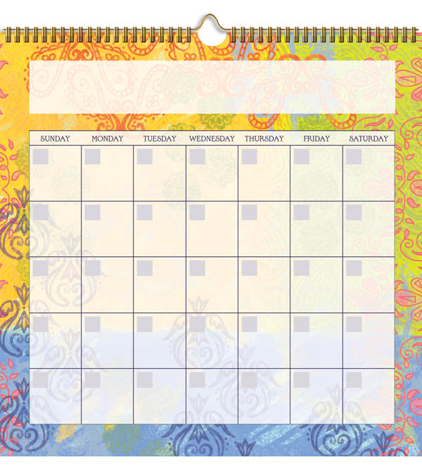 Bohemian Createit Wall Calendar LANG